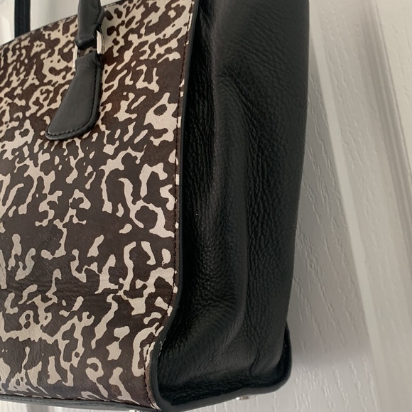 Michael Kors Calf Hair handbag animal print leather tote bag‎ black brown - Picture 11 of 16